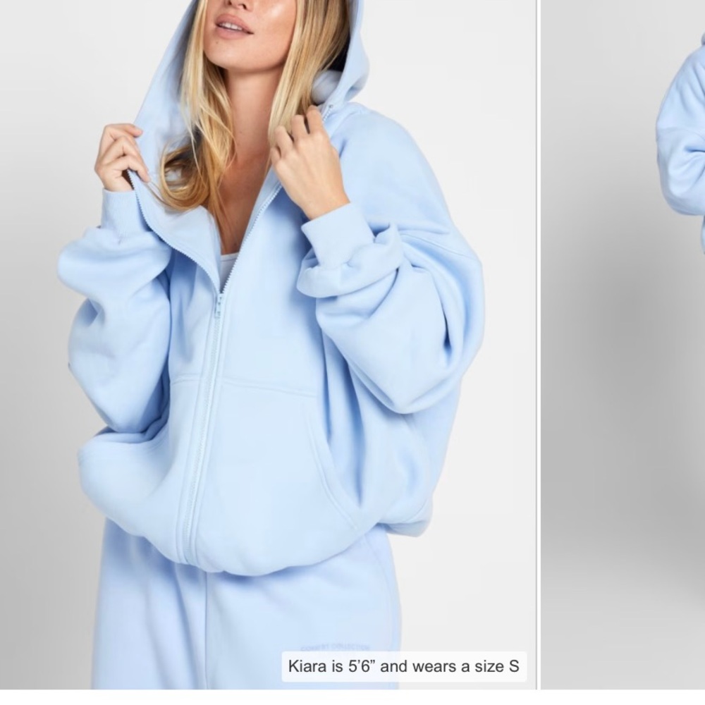 Sky Blue Women's Zip-Up Hoodie